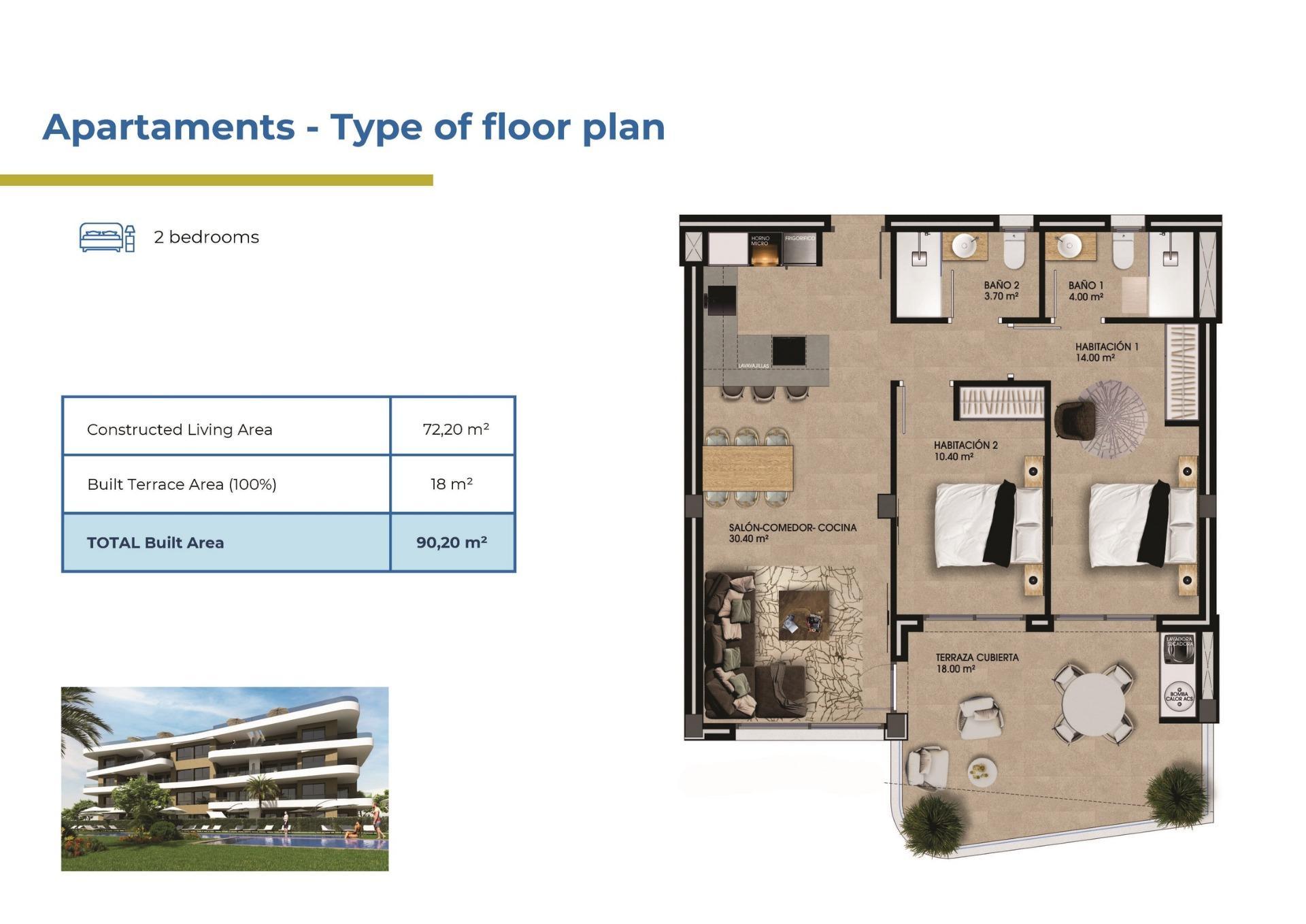 Exclusive Residential Complex in Punta Prima (Orihuela Costa) – Just 1 km from the Sea. Modern complex offering 2- and 3-bedroom apartments, bungalows with private gardens, solariums, three swimming pools, two jacuzzis, and more. Prime location near the beach and amenities.